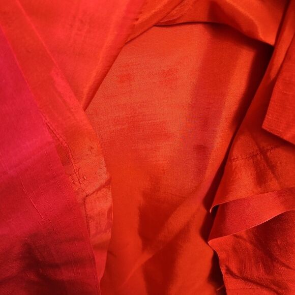 Linda Allard Ellen Tracy silk pencil skirt Red Sz 12 Lined side zip Vintage - Picture 8 of 16